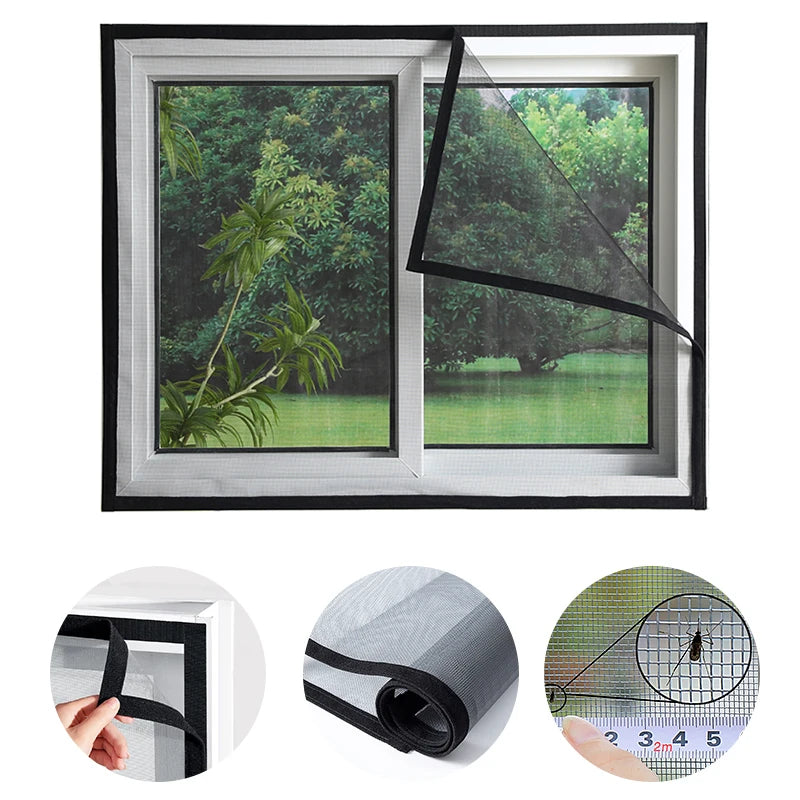 Customizable size anti-mosquito window screen self adhesive window mosquito net summer insect proof door mosquitonet for windows